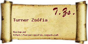 Turner Zsófia névjegykártya